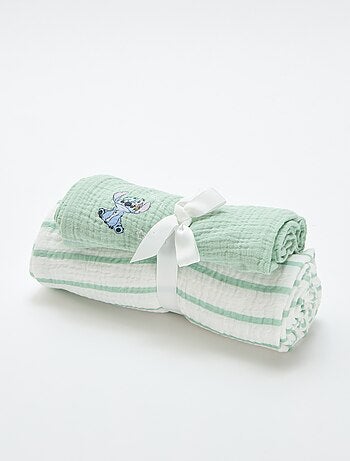 Conjunto de 2 fraldas de pano 'Disney' em gaze de algodão