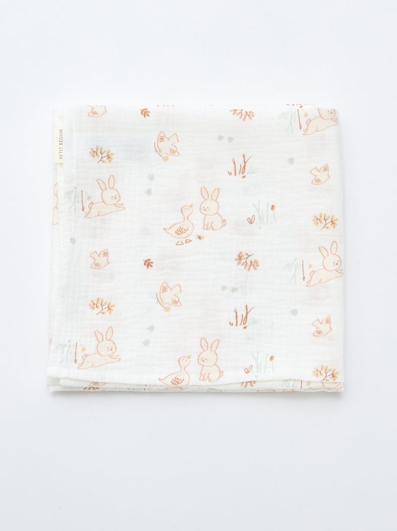 Conjunto de 2 fraldas de pano 'Petit Béguin' Branco - Kiabi