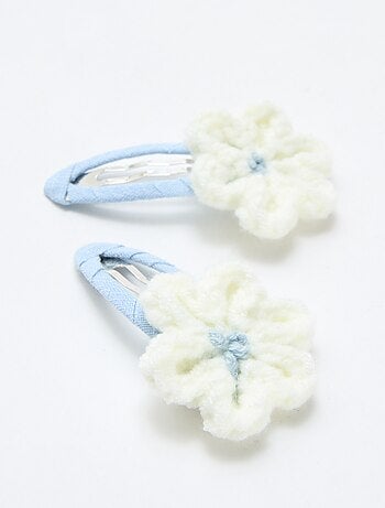 Conjunto de 2 ganchos de cabelo "clique-claque" em macramé