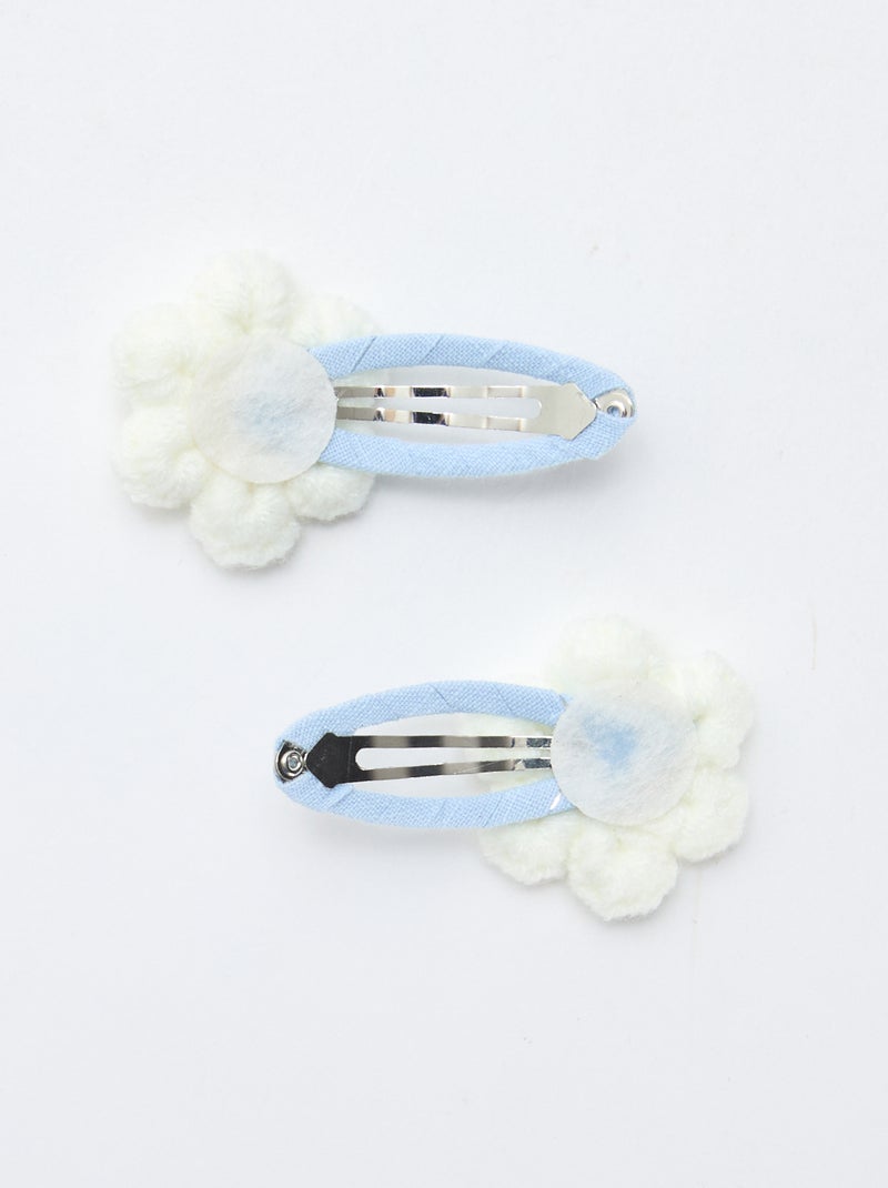 Conjunto de 2 ganchos de cabelo "clique-claque" em macramé Branco - Kiabi