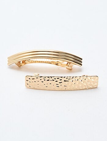Conjunto de 2 ganchos de cabelo dourados