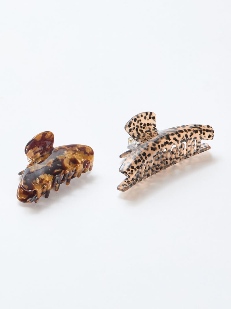 Conjunto de 2 ganchos de caranguejo Castanho - Kiabi
