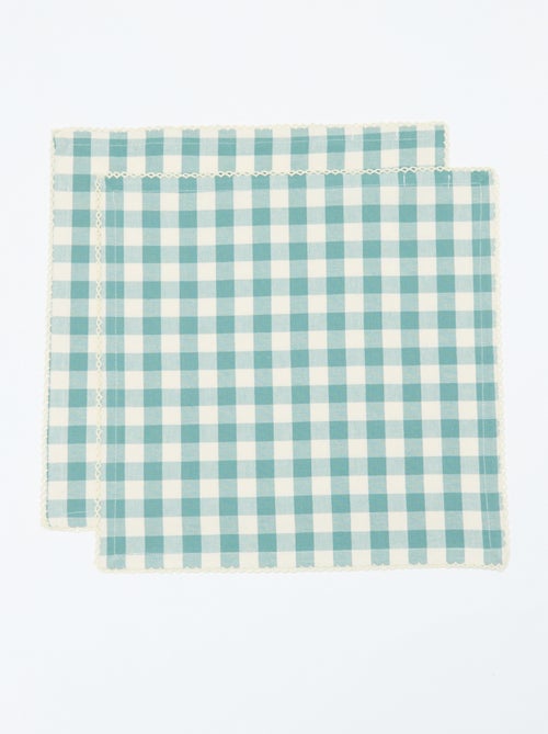 Conjunto de 2 guardanapos de mesa aos quadrados - Kiabi