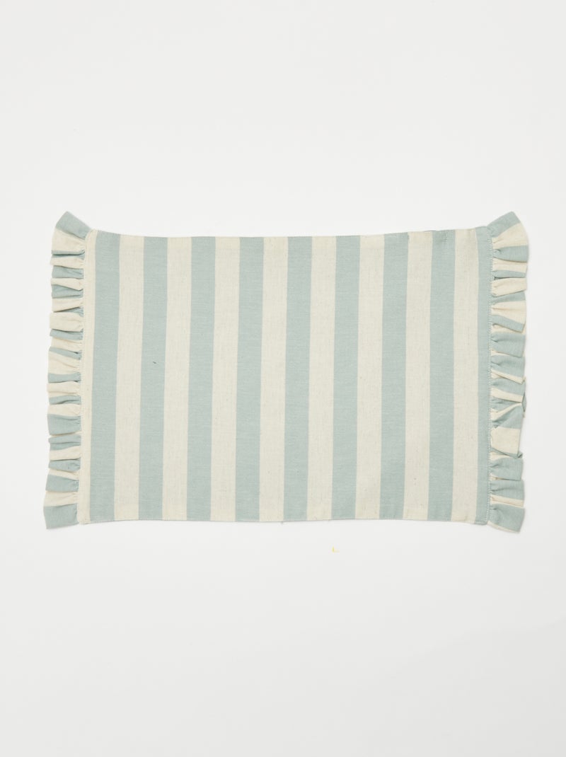 Conjunto de 2 individuais de mesa (32x45 cm) com folhos AZUL - Kiabi