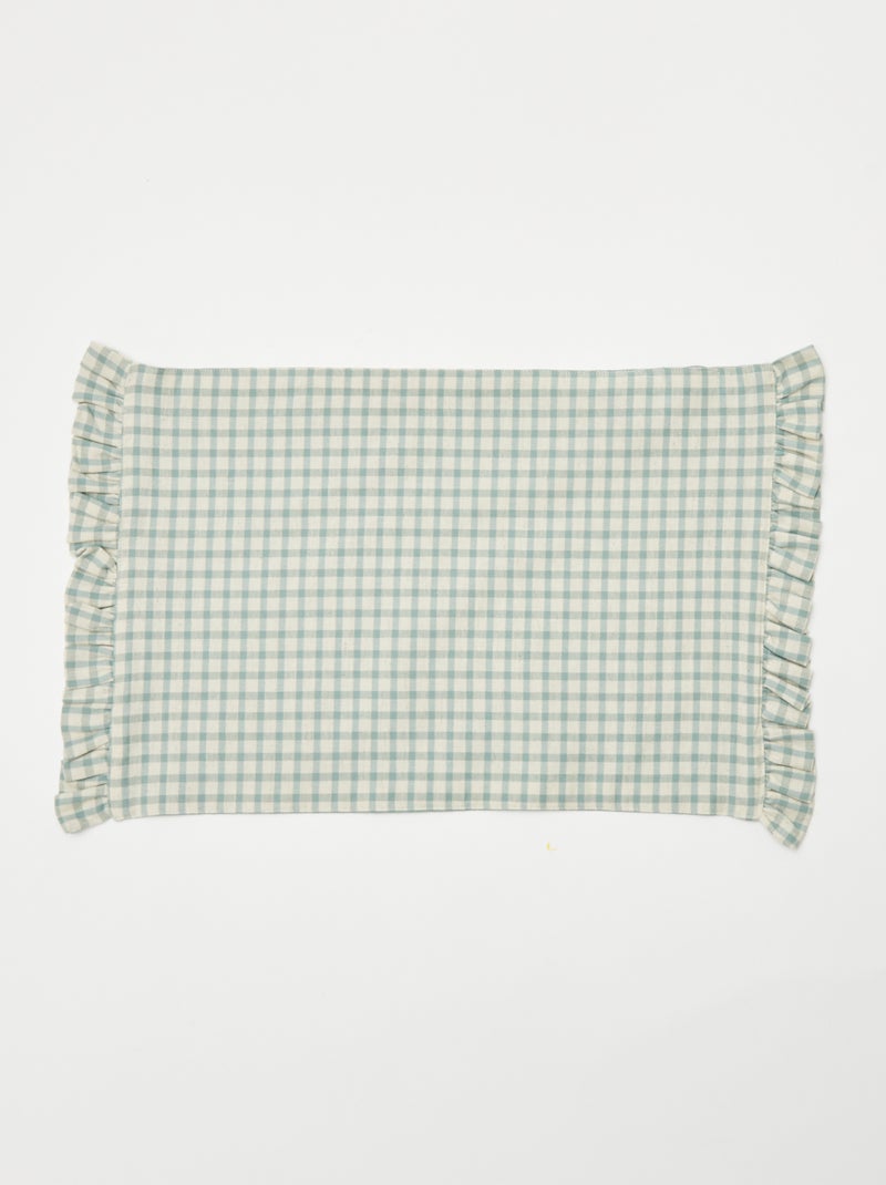 Conjunto de 2 individuais de mesa (32x45 cm) com folhos AZUL - Kiabi