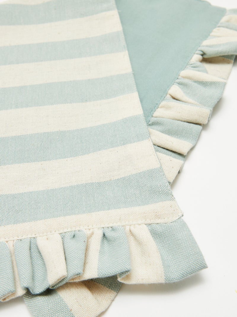 Conjunto de 2 individuais de mesa (32x45 cm) com folhos AZUL - Kiabi