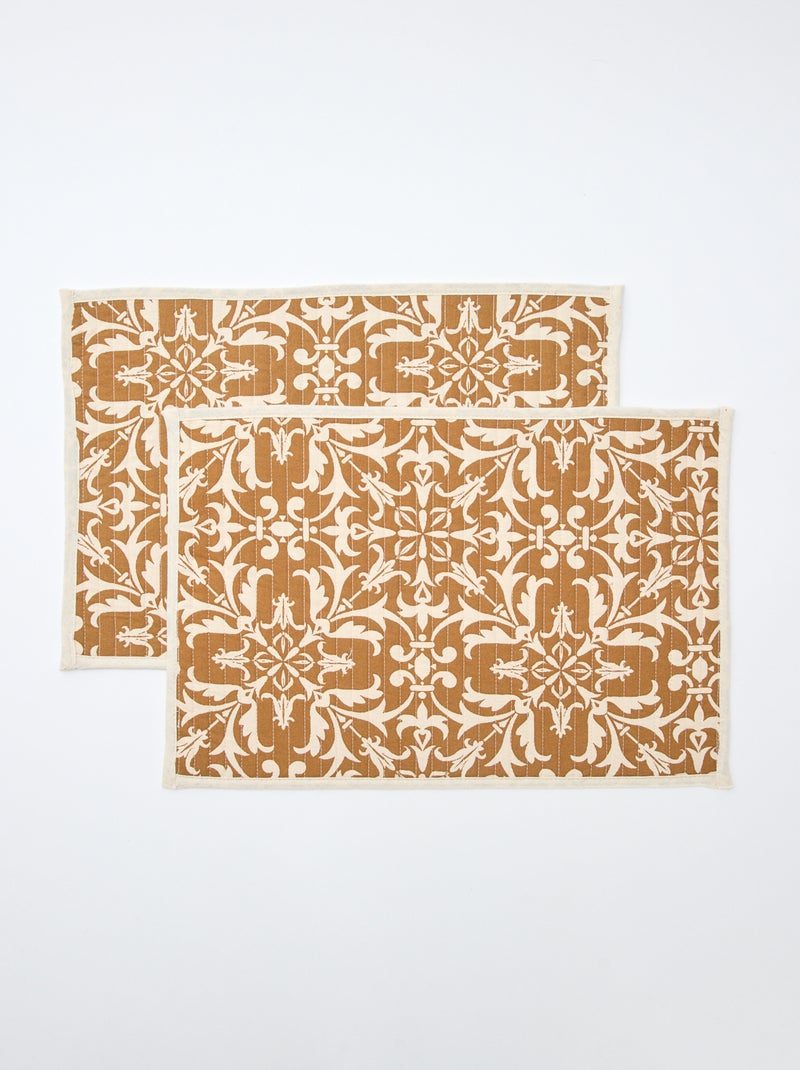 Conjunto de 2 individuais de mesa acolchoados (30x45 cm) - Kiabi Home Amarelo - Kiabi