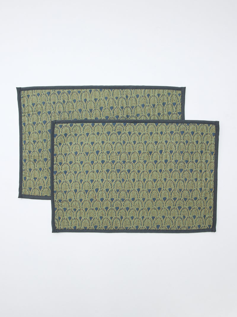 Conjunto de 2 individuais de mesa acolchoados (30x45 cm) - Kiabi Home Caqui - Kiabi