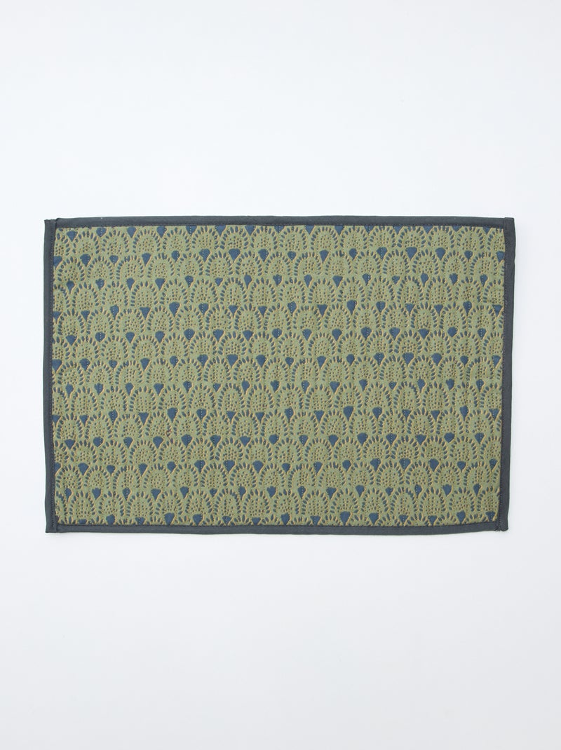 Conjunto de 2 individuais de mesa acolchoados (30x45 cm) - Kiabi Home Caqui - Kiabi