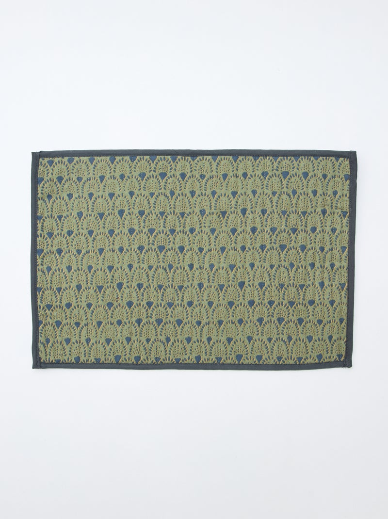 Conjunto de 2 individuais de mesa acolchoados (30x45 cm) - Kiabi Home Caqui - Kiabi