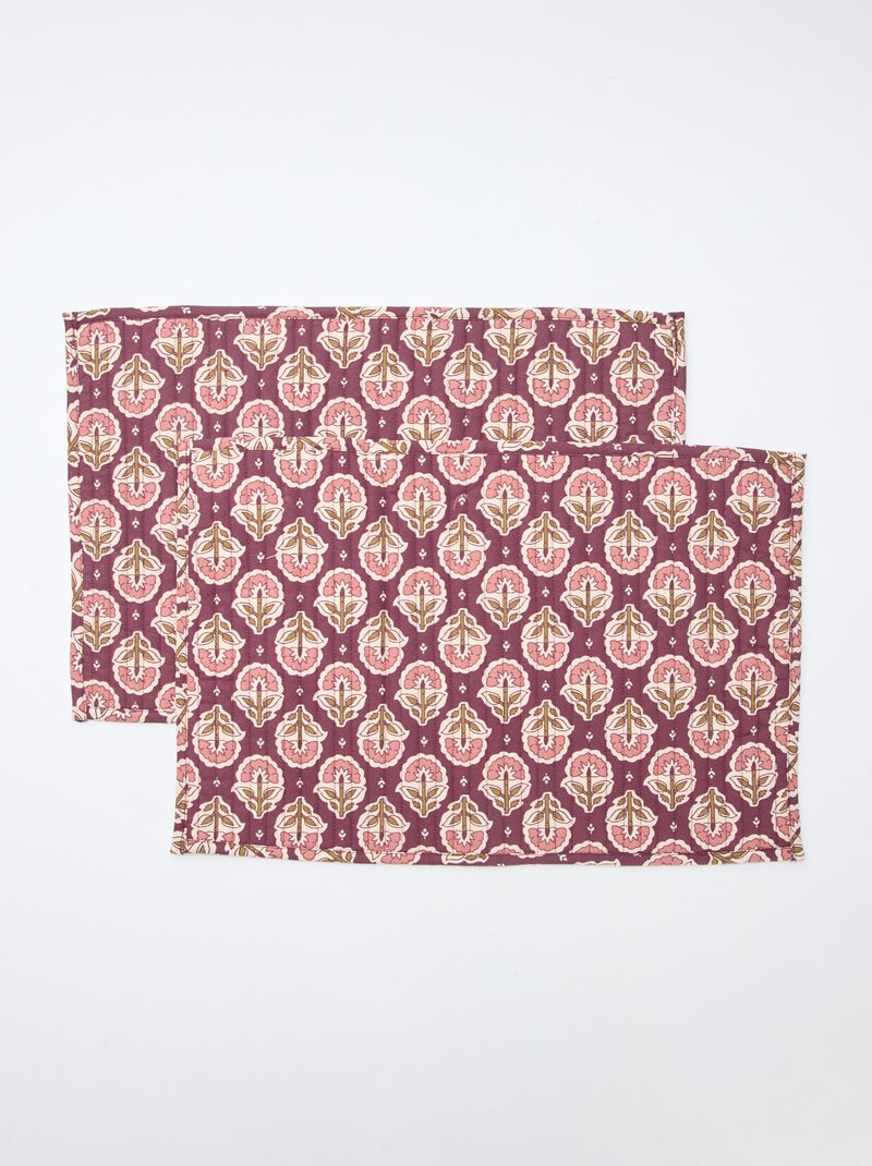 Conjunto de 2 individuais de mesa acolchoados (30x45 cm) - Kiabi Home Violeta - Kiabi