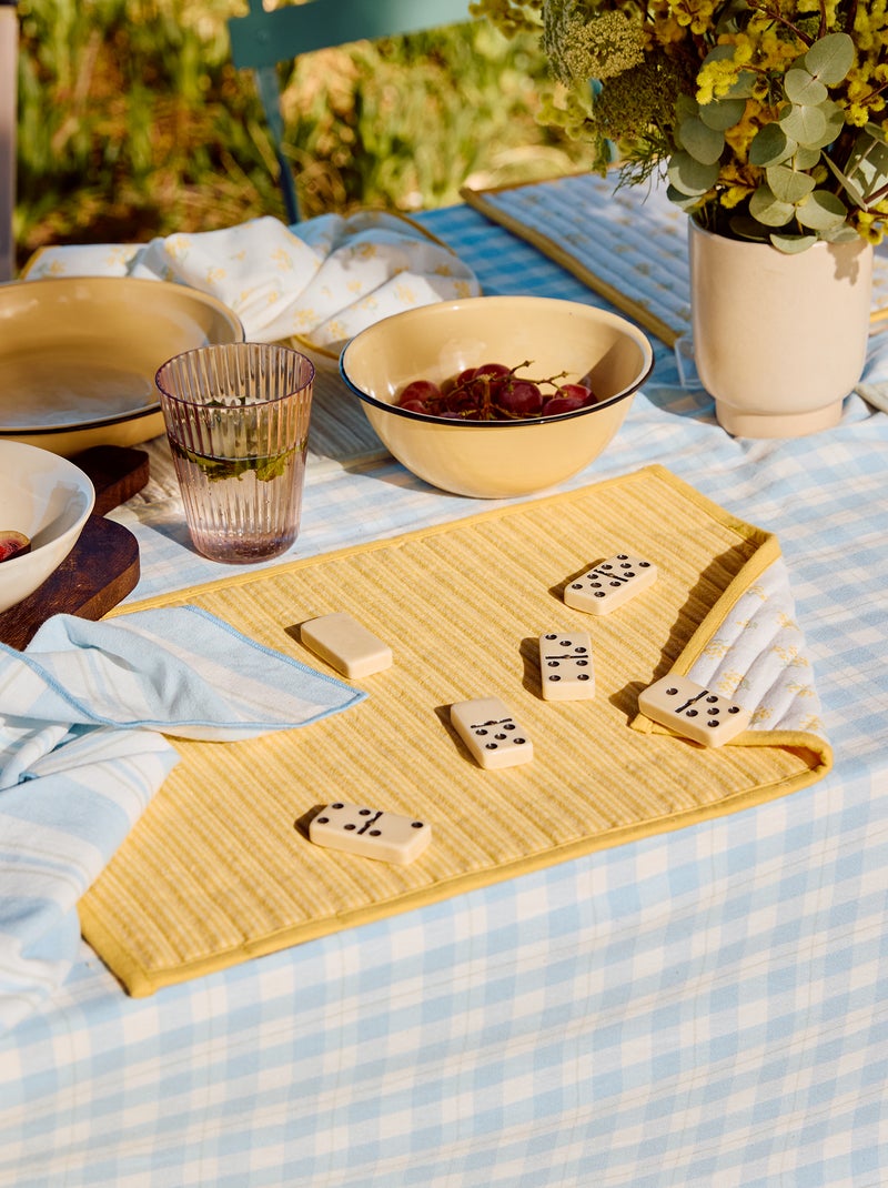 Conjunto de 2 individuais de mesa aos quadrados Amarelo - Kiabi