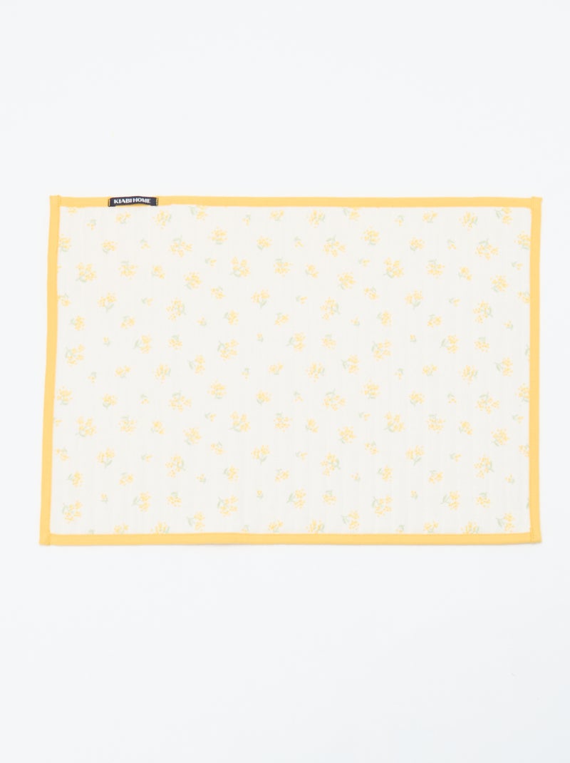 Conjunto de 2 individuais de mesa aos quadrados Amarelo - Kiabi