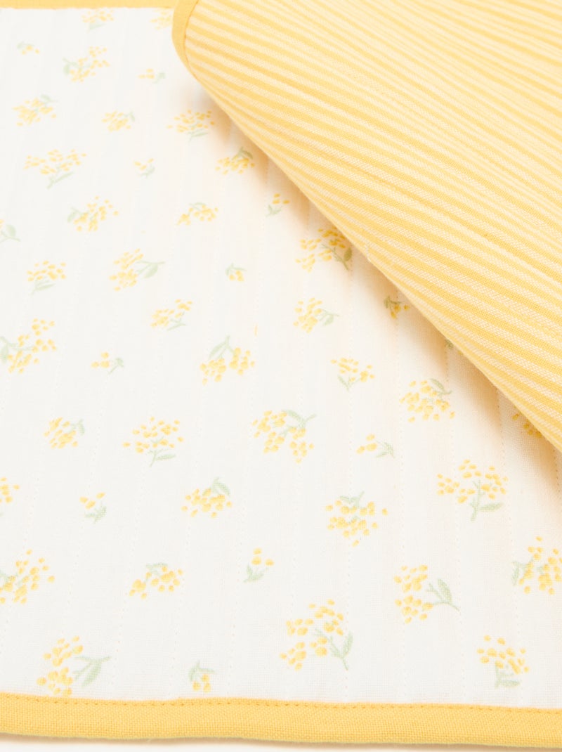 Conjunto de 2 individuais de mesa aos quadrados Amarelo - Kiabi