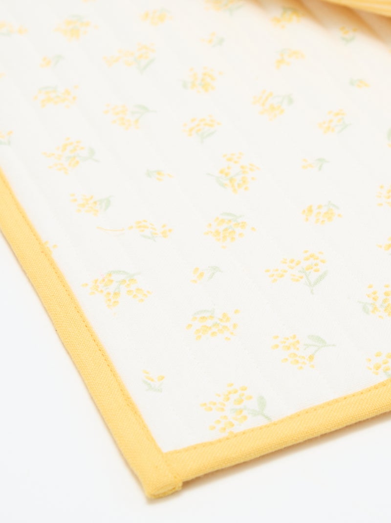 Conjunto de 2 individuais de mesa aos quadrados Amarelo - Kiabi