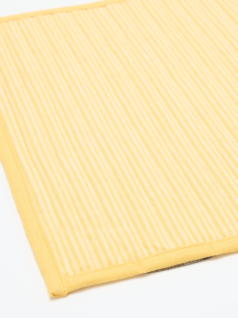 Conjunto de 2 individuais de mesa aos quadrados Amarelo - Kiabi
