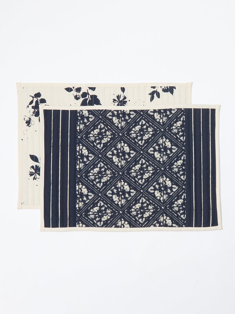 Conjunto de 2 individuais de mesa com estampado - Kiabi Home Azul - Kiabi