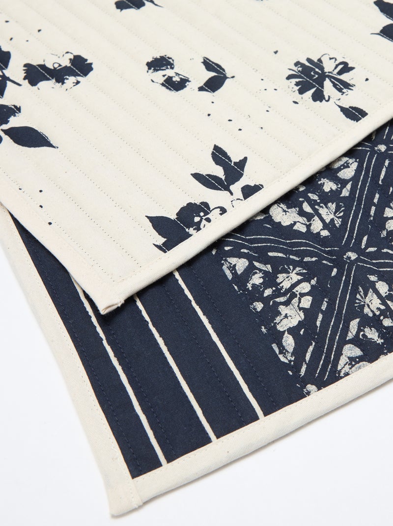 Conjunto de 2 individuais de mesa com estampado - Kiabi Home Azul - Kiabi