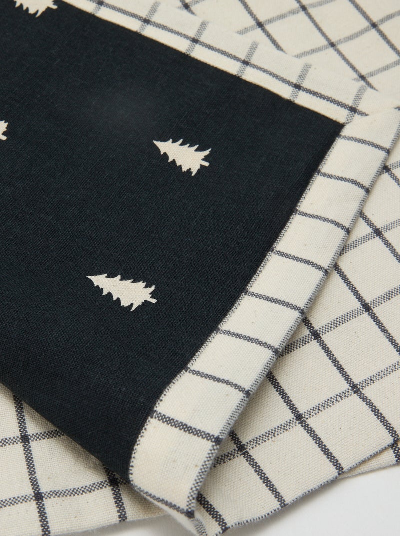 Conjunto de 2 individuais de mesa com estampado de Natal em algodão 45x30 cm Preto - Kiabi