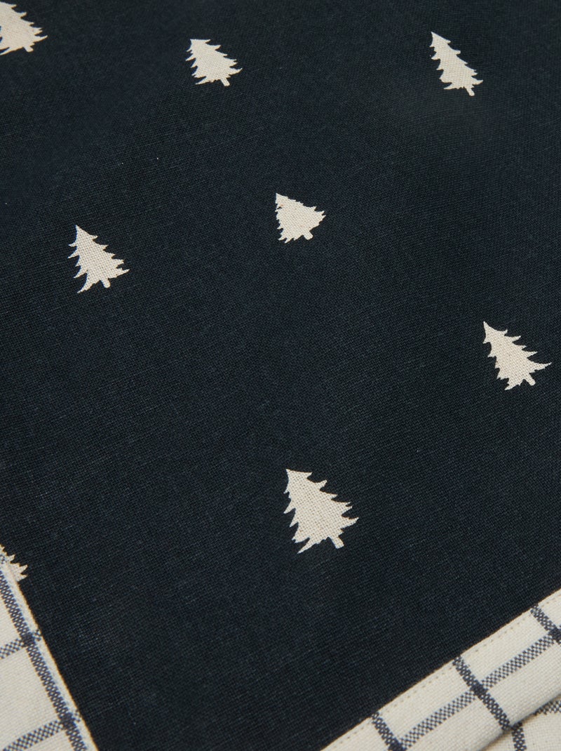 Conjunto de 2 individuais de mesa com estampado de Natal em algodão 45x30 cm Preto - Kiabi