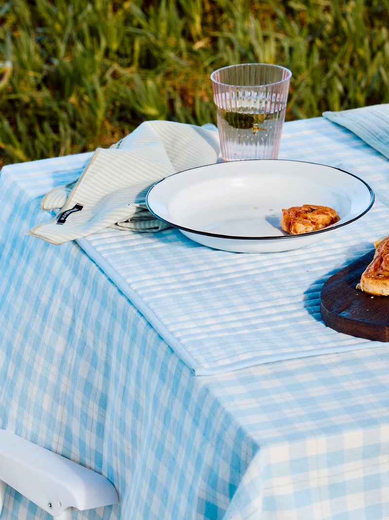 Conjunto de 2 individuais de mesa com padrão axadrezado Azul - Kiabi