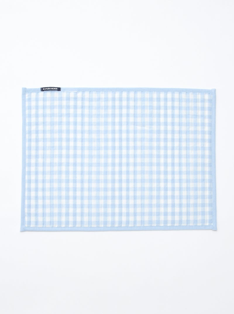 Conjunto de 2 individuais de mesa com padrão axadrezado Azul - Kiabi