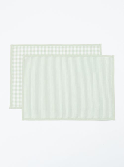 Conjunto de 2 individuais de mesa com padrão axadrezado - Kiabi