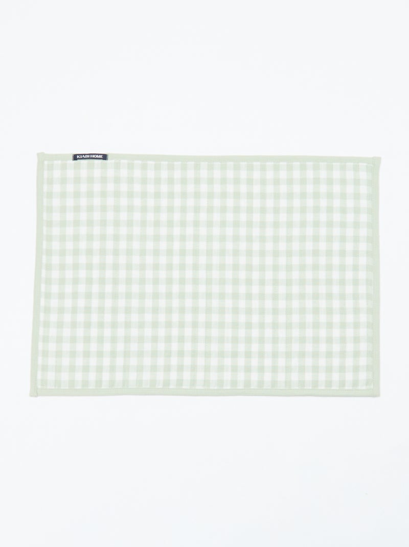 Conjunto de 2 individuais de mesa com padrão axadrezado Verde - Kiabi
