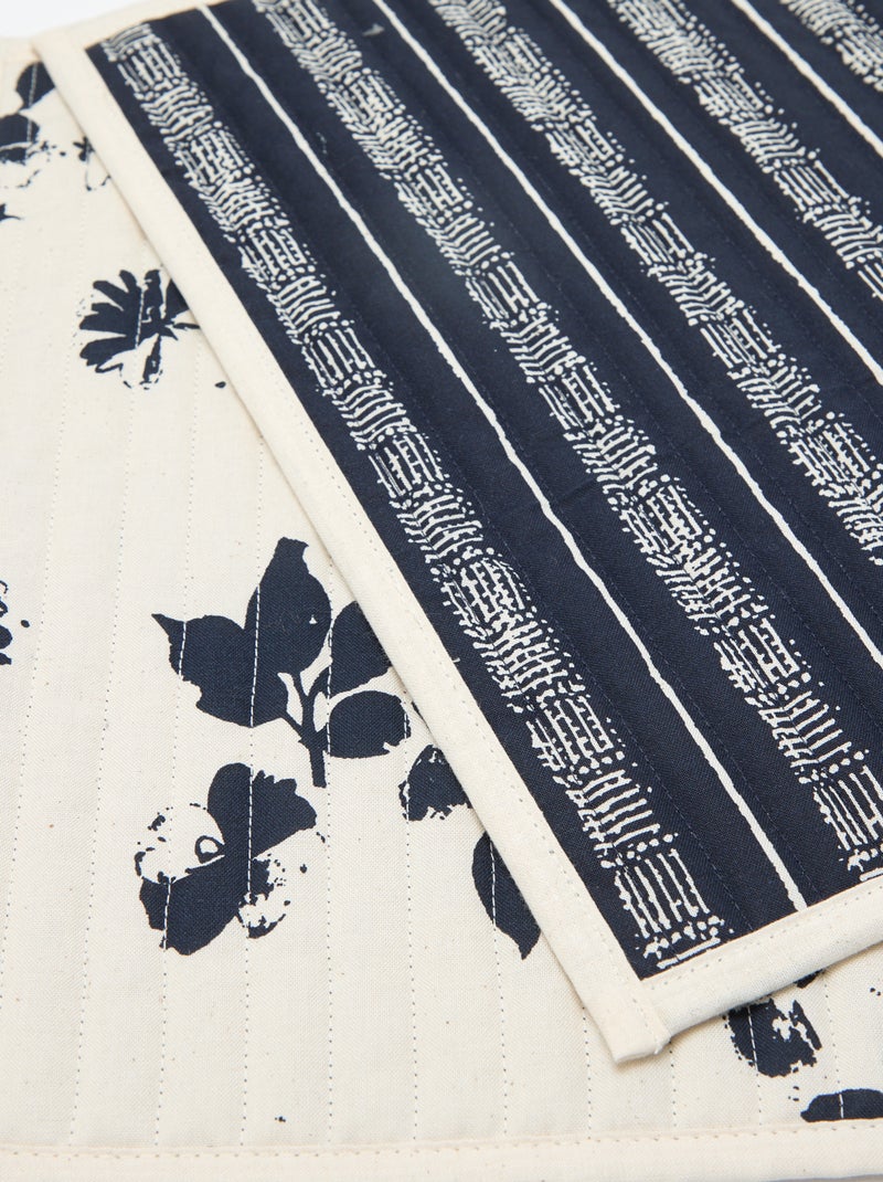 Conjunto de 2 individuais de mesa estampados - Kiabi Home Azul - Kiabi