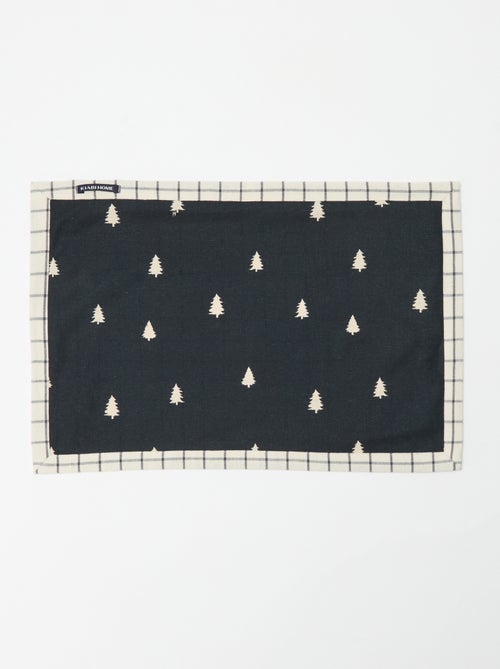 Conjunto de 2 individuais de mesa estampados de Natal em algodão 45x30 cm - Kiabi