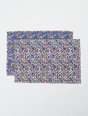 Conjunto de 2 individuais de mesa floridos (32x45 cm) - Kiabi Home