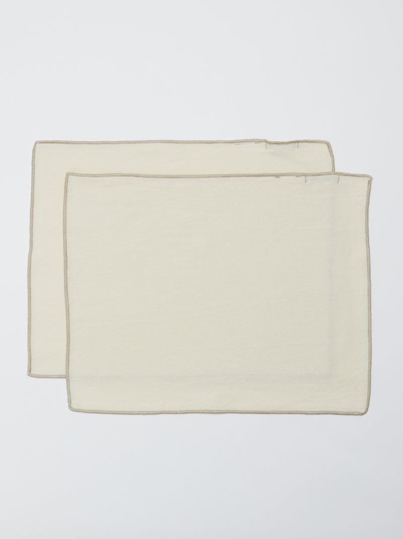 Conjunto de 2 individuais de mesa/guardanapos lisos 2 em 1 (32x40 cm) - Kiabi Home BRANCO - Kiabi