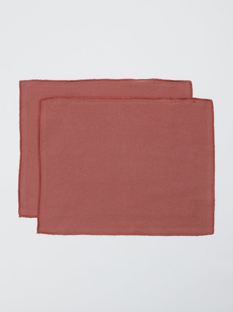 Conjunto de 2 individuais de mesa/guardanapos lisos 2 em 1 (32x40 cm) - Kiabi Home ROSA - Kiabi