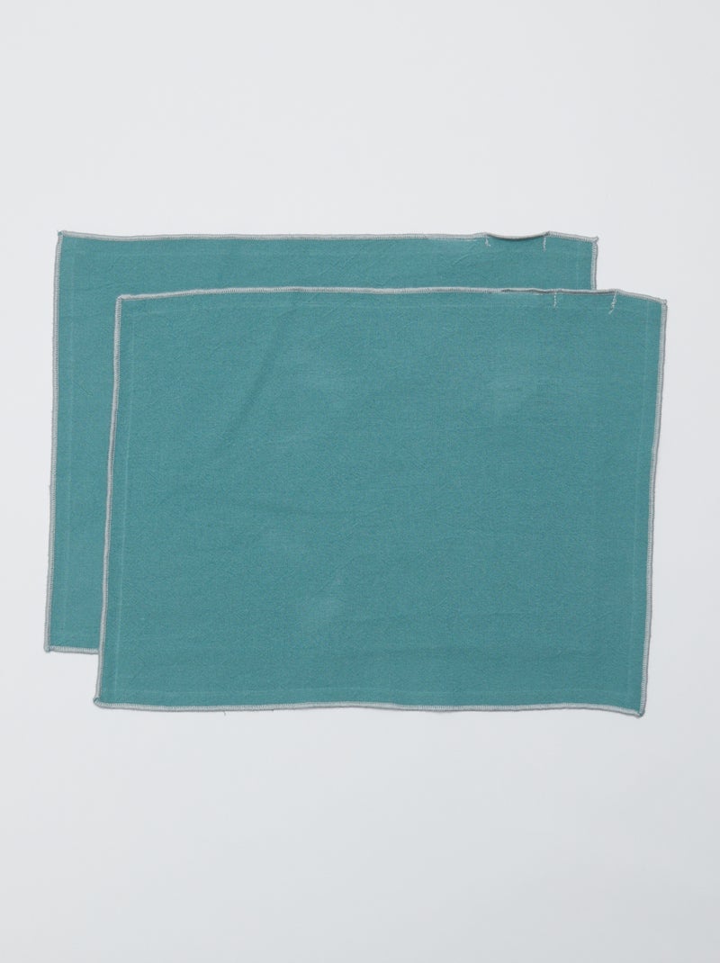Conjunto de 2 individuais/guardanapos lisos 2 em 1 (32x40 cm) - Kiabi Home VERDE - Kiabi