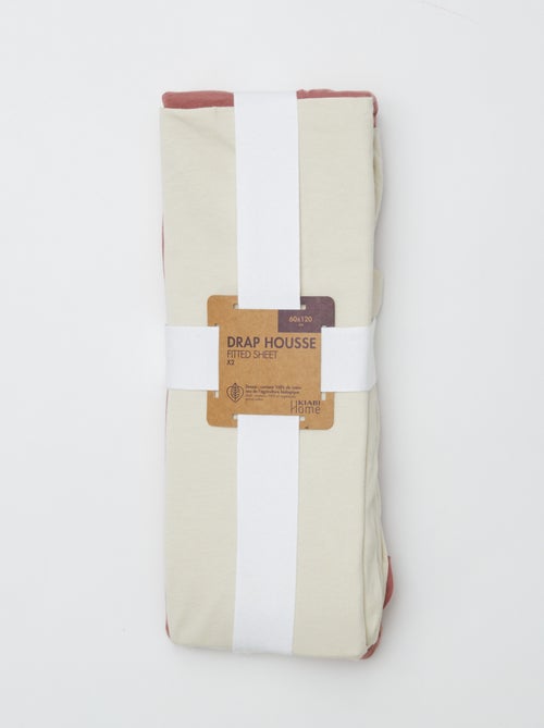Conjunto de 2 lençóis de baixo com elástico - 60 x 120 cm - Kiabi