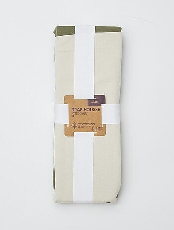 Conjunto de 2 lençóis de baixo com elástico - 60 x 120 cm