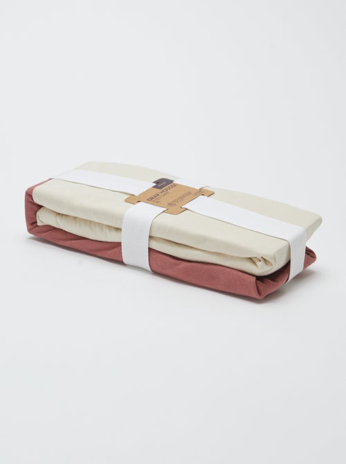 Conjunto de 2 lençóis de baixo com elástico - 60 x 120 cm - Kiabi Conjunto de 2 lençóis de baixo com elástico - 60 x 120 cm - Kiabi