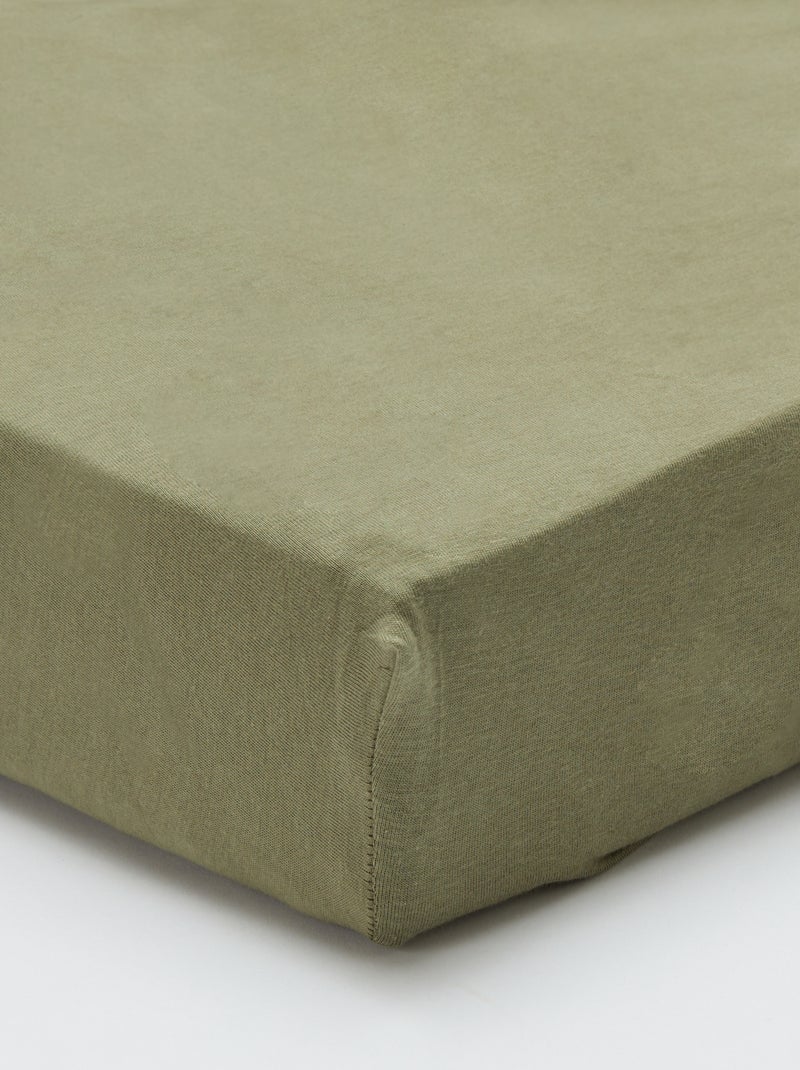 Conjunto de 2 lençóis de baixo com elástico - 60 x 120 cm Verde - Kiabi