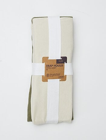 Conjunto de 2 lençóis de baixo com elástico para bebé (70x140) em jersey - Kiabi Home