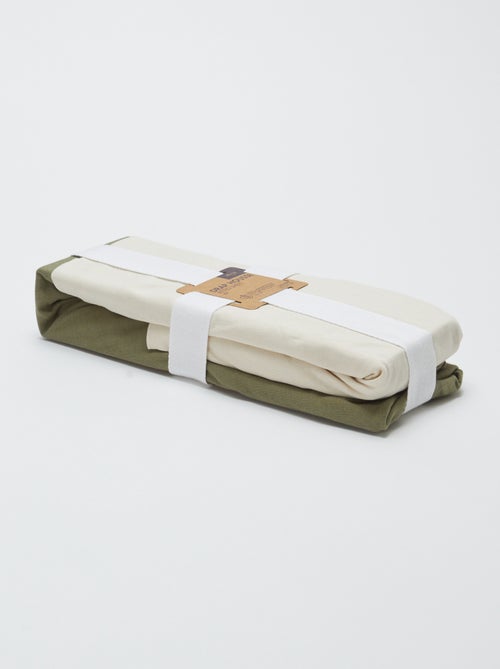 Conjunto de 2 lençóis de baixo com elástico para bebé (70x140) em jersey - Kiabi Home - Kiabi