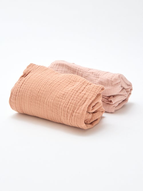 Conjunto de 2 lençóis de baixo em gaze suave - Kiabi