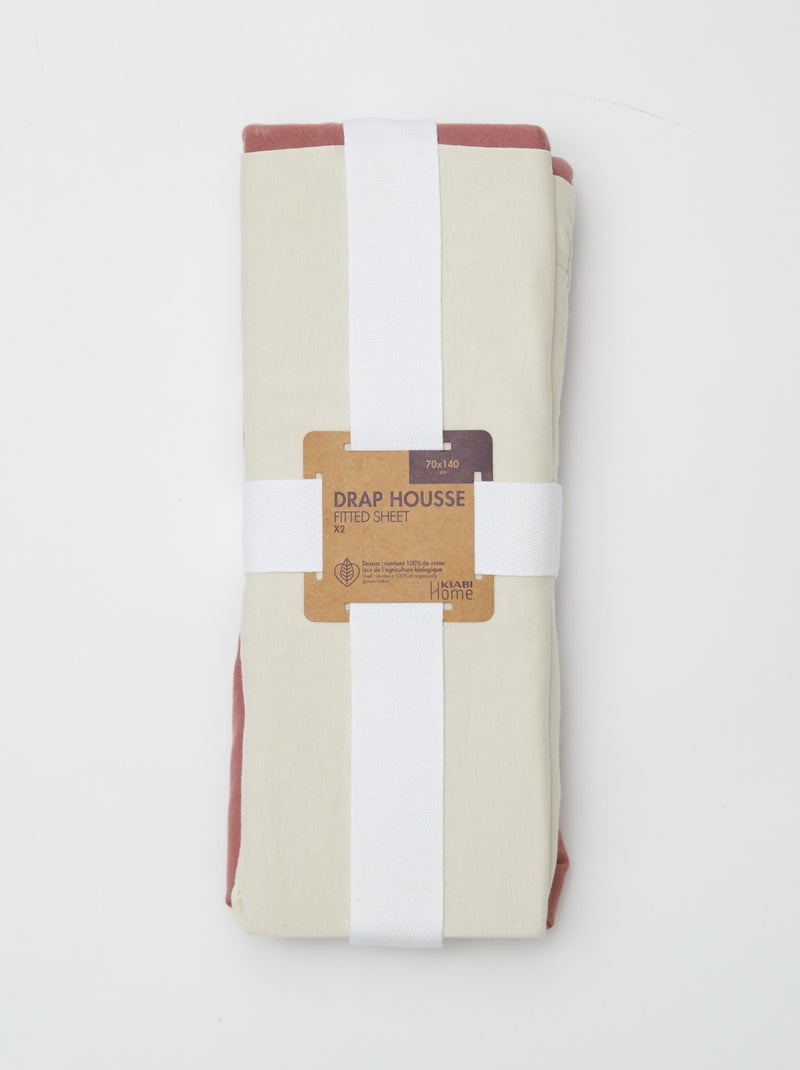 Conjunto de 2 lençóis de baixo para bebé (70x140) em jersey - Kiabi Home BRANCO - Kiabi