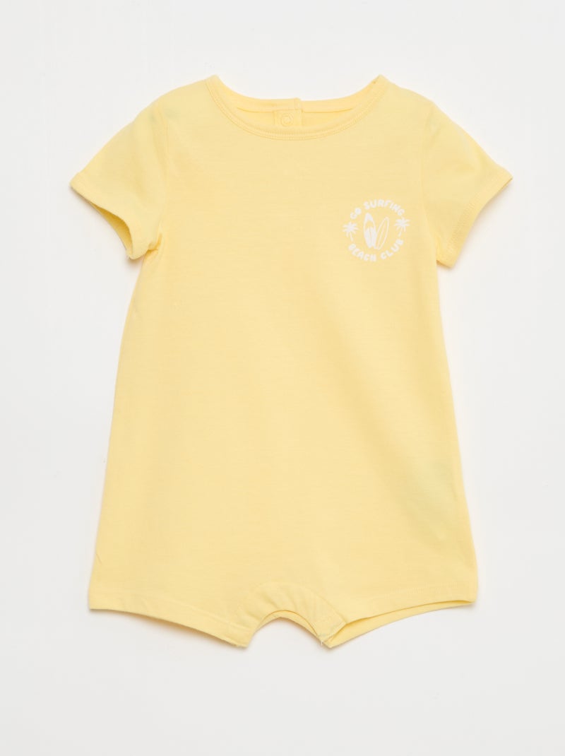 Conjunto de 2 macacões curtos em jersey Branco - Kiabi