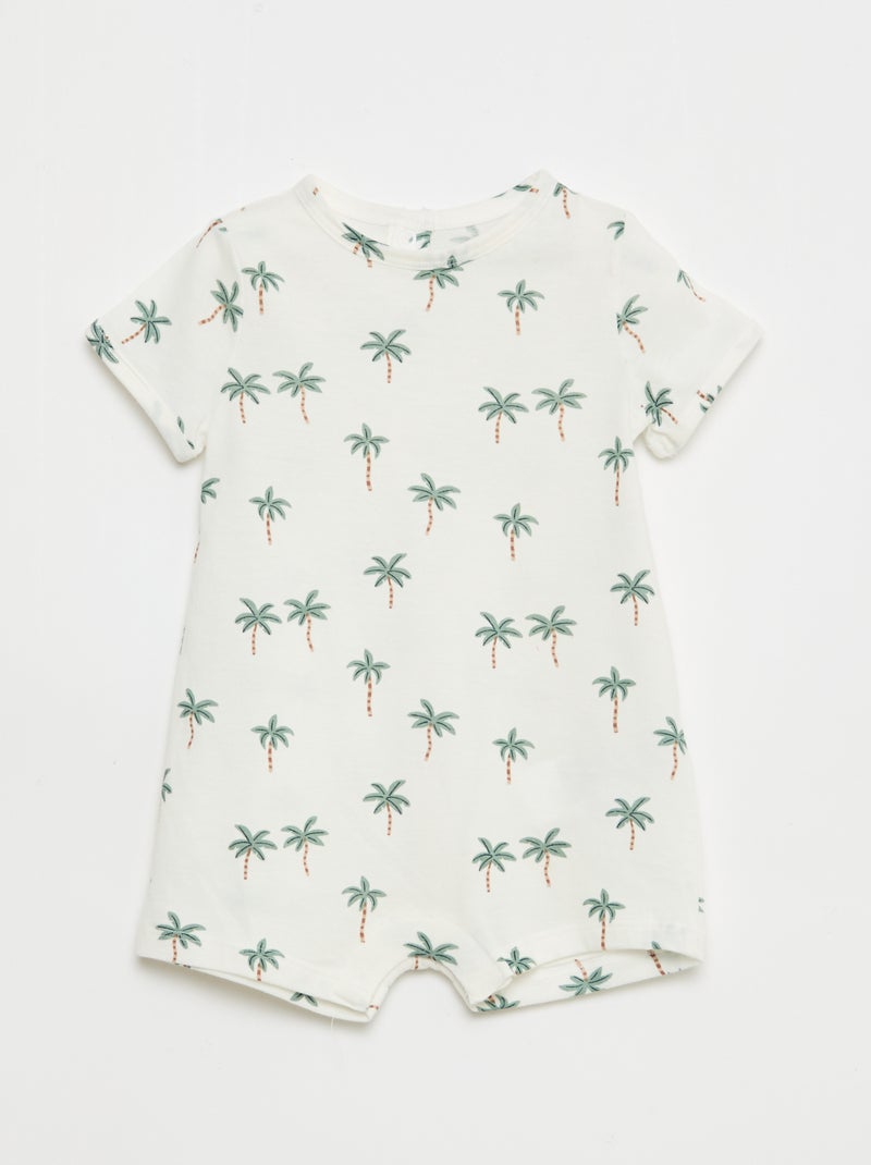 Conjunto de 2 macacões curtos em jersey Branco - Kiabi