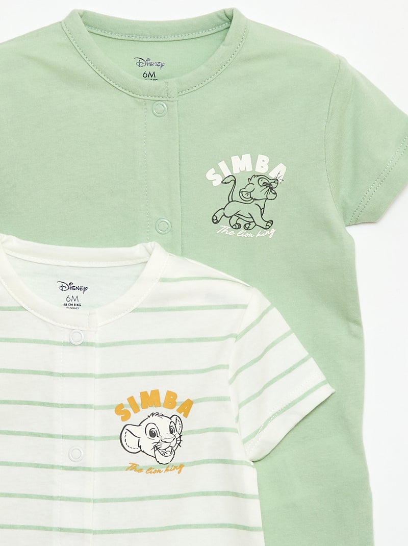 Conjunto de 2 macacões curtos \'Simba\' \'Disney\' Branco - Kiabi