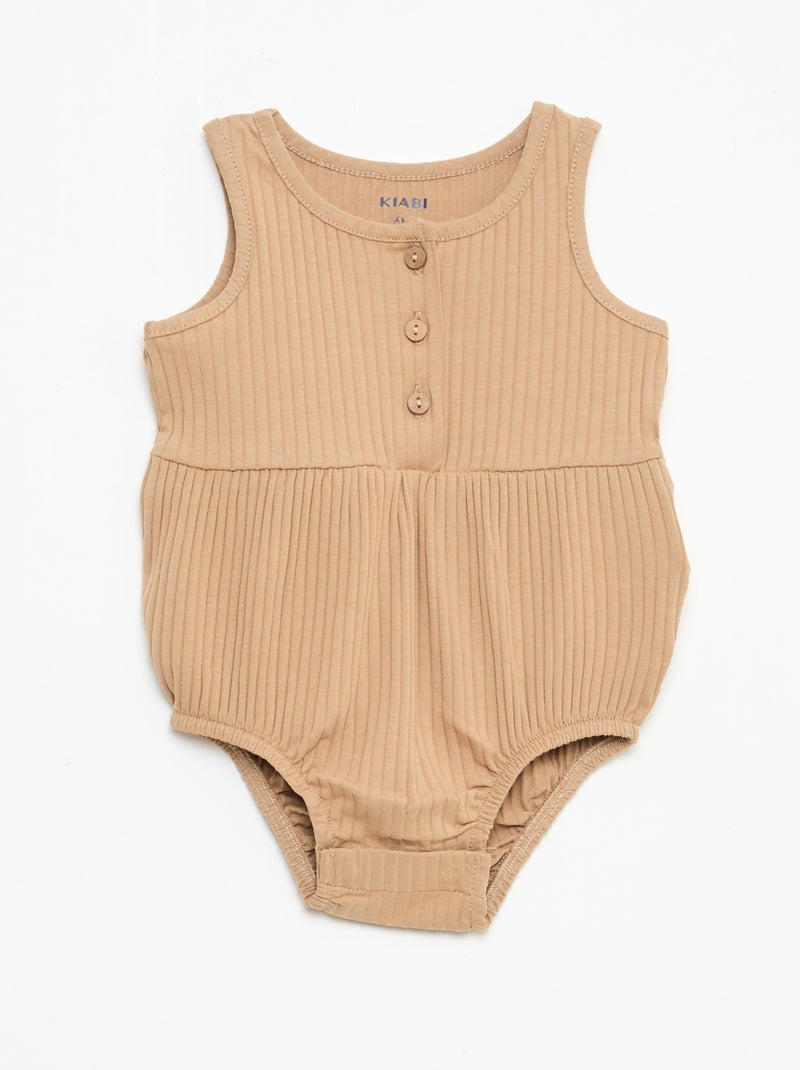 Conjunto de 2 macacões sem mangas Bege - Kiabi