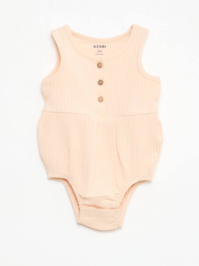 Conjunto de 2 macacões sem mangas Bege - Kiabi