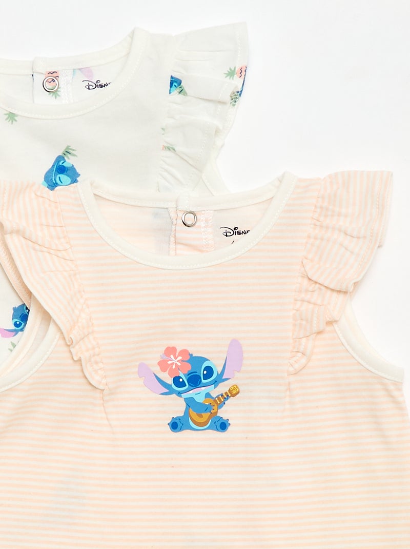 Conjunto de 2 macacões \'Stitch\' \'Disney\' sem mangas Branco - Kiabi