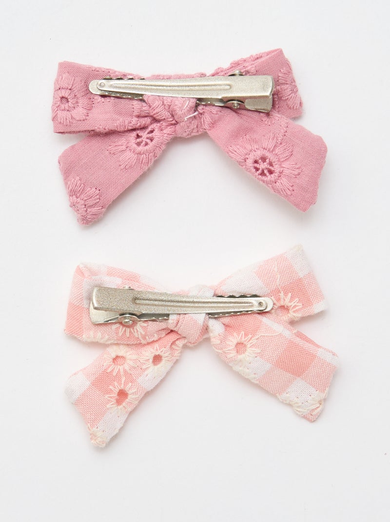 Conjunto de 2 molas crocodilo com laço Rosa - Kiabi