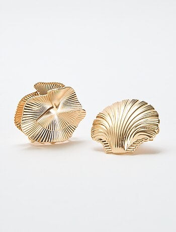 Conjunto de 2 molas de cabelo douradas